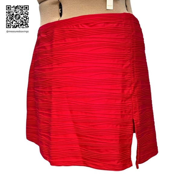Gottex Size 1X NWT Red Swim Mikado Architecture Skirt - Picture 4 of 8